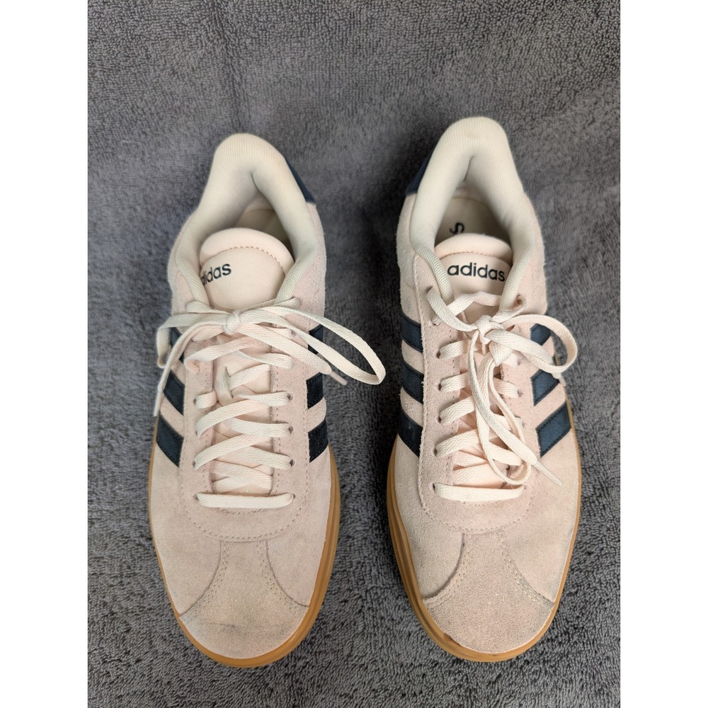 Adidas VL Court 2.0 Suede Sneakers Pink Navy Blue B43819 Womens Size 8.5